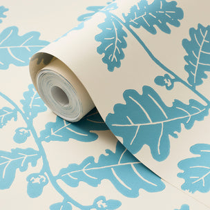 Trailing Acorn Wallpaper Sky Blue Sample