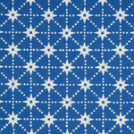 Stars Block printed Fabric Cotton Reverse Light Indigo
