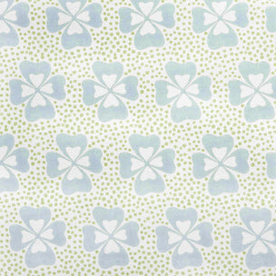 Clover Printed Fabric Linen/Cotton Duck Egg
