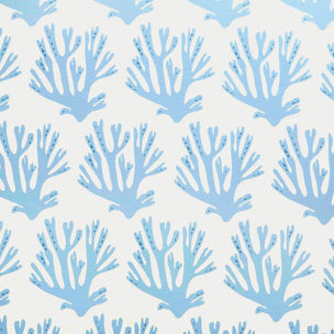Coral Printed Fabric Linen/Cotton Blue
