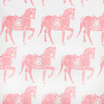 Marwari Horse Printed Fabric Linen/Cotton Pink