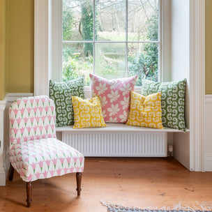 Horse Chestnut Hand Block Printed Herringbone Pink Sample