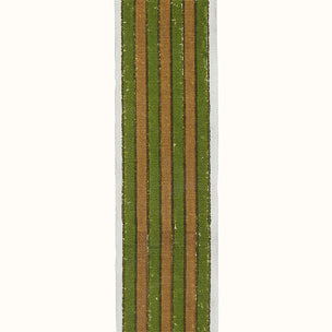 Trim Ayra Stripe Block printed cotton Olive Gold