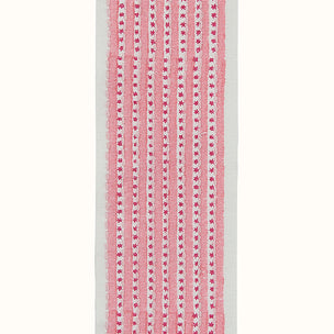 Trim Stripe & Dot Block printed Cotton Embroidery Pink