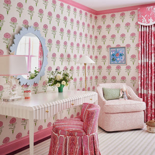 Marigold Wallpaper Pink/Green