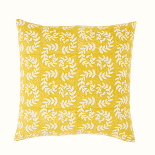 Hand Block Printed Ashdown Cushion Chartreuse