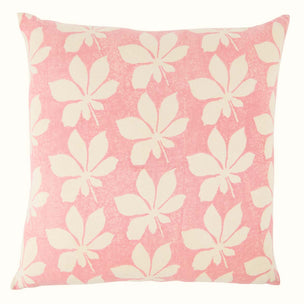 Hand Block Printed Horse Chestnut Cushion Pink