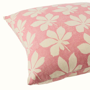 Hand Block Printed Horse Chestnut Cushion Pink