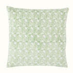 Hand Block Printed Indian Leaf Cushion Blue Green