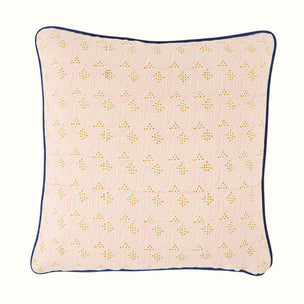 Hand Block Printed Indian Leaf Cushion Pink Copper