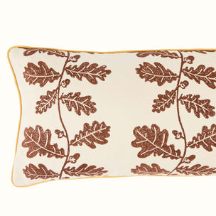 Hand Block Printed Trailing Acorn Noodle Brown