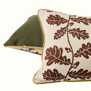 Hand Block Printed Trailing Acorn Noodle Brown