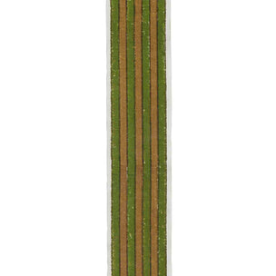 Trim Ayra Stripe Block printed cotton Olive Gold Sample