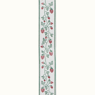 Trim Strawberry Block printed cotton Green Red Sample