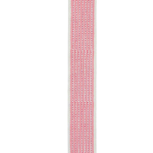 Trim Stripe & Dot Block printed Cotton Embroidery Pink Sample