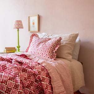 Cushion Frill Buti Pink Tuk Tuk Pink