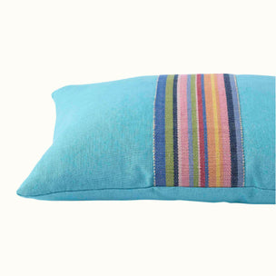Cushion Pale Blue Linen with Odisha Stripe tape