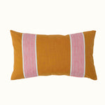 Cushion Turmeric Cotton with Stripe & Dot Pink tape