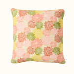 Cushion Piped Dahlia Peach Sap Green