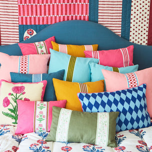 Trim Ayra Stripe Block printed cotton Pink