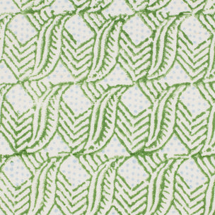 Indian Leaf Hand Block Printed Blue Green Sample