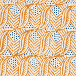 Indian Leaf Hand Block Printed Copper Blue