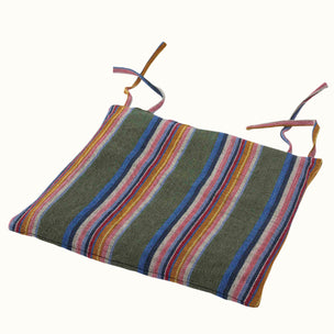 Cushion Seat Pad Odisha Stripe Loom Olive