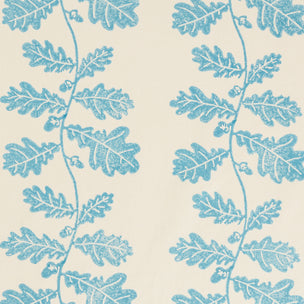 Trailing Acorn Hand Block Printed Sky Blue Sample