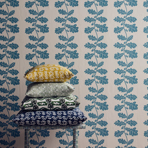 Sycamore Hand Block Printed Blue Sample