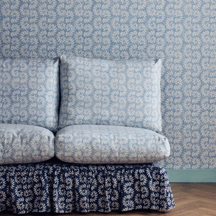 Ashdown Hand Block Printed Navy Sample