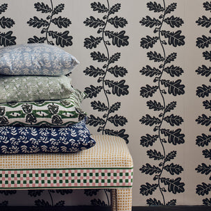 Ashdown Hand Block Printed Navy Sample