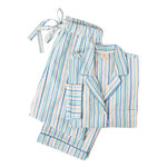 Women's Luxury Cotton Pyjamas Stripe Blue