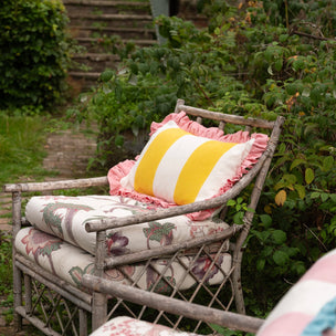 Cushion Frill Wide Stripe Yellow