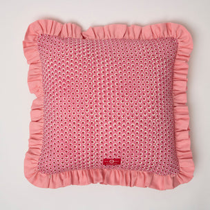 Cushion Frill Buti Pink Tuk Tuk Pink