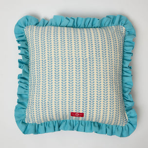 Cushion Frill Tuk Tuk Blue Bindi Blue