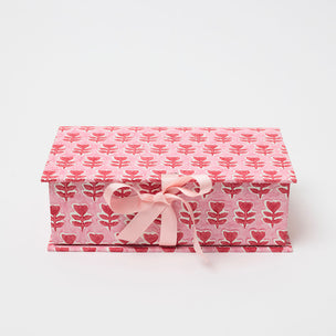 Desk Organiser Box Flower Red Pink