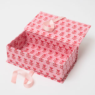 Desk Organiser Box Flower Red Pink