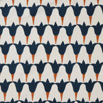 Tulip Block printed Fabric Linen/Cotton Midnight/Copper