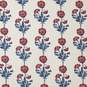Dianthus Block printed Fabric Cotton Indigo/Iron