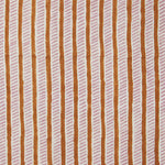 Garden Path Block printed Fabric Linen/Cotton Copper/Rose