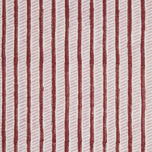 Garden Path Block printed Fabric Linen/Cotton Iron/Rose