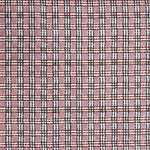 Trellis Block printed Fabric Linen/Cotton Rose/Midnight