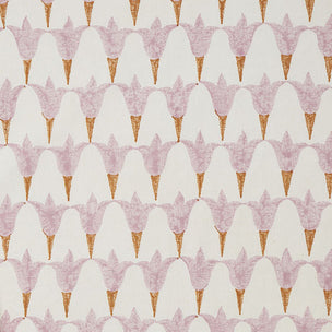 Tulip Block printed Fabric Linen/Cotton Rose/Copper