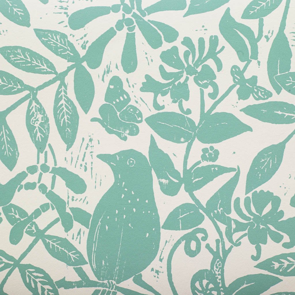 Birds & Bees Wallpaper Pea Green Molly Mahon