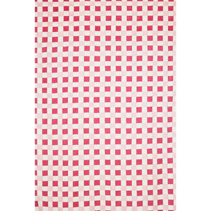 Chequer Block printed Fabric Linen Pinks