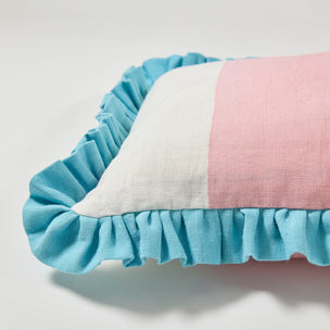 Cushion Frill Wide Stripe Pink