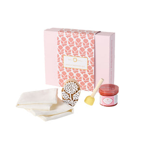 Block Printing Kit Napkins Flower Rust