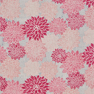 Dahlia Block printed Fabric Cotton Hot Pink