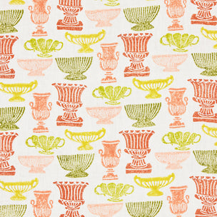 Vases Block printed Fabric Linen Peach Sap Green