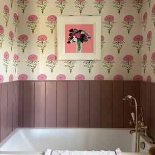 Marigold Wallpaper Pink/Green